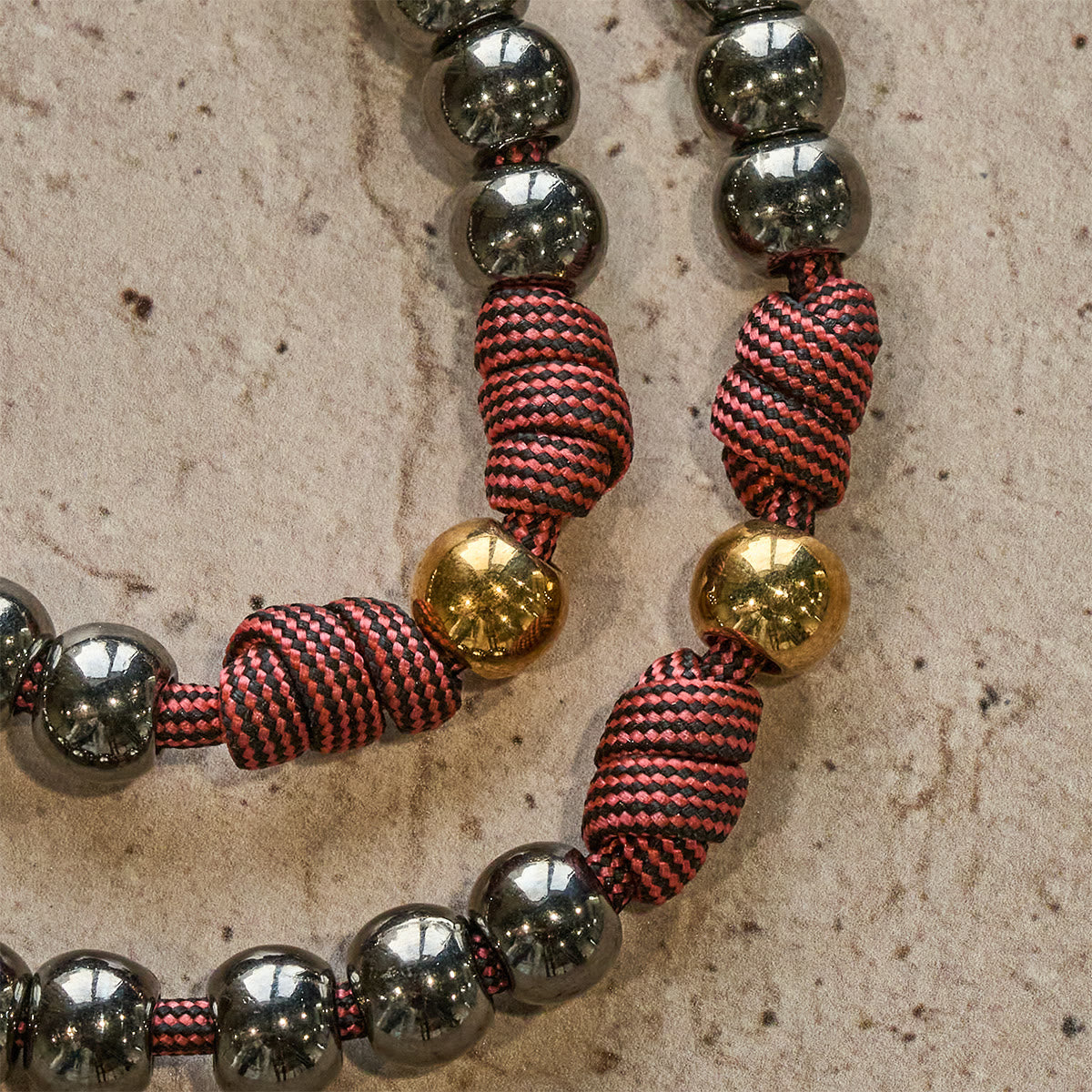 Bronze -Tone Beads Rosary with Pardon Cross & St. Benedict Accents