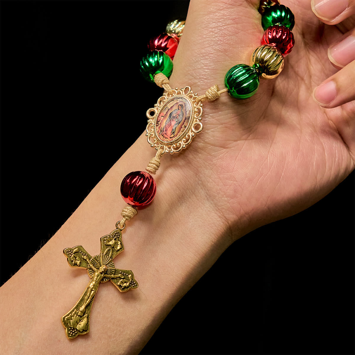 Christmas Pocket Rosary & Car Charm: Devotion & Festive Grace