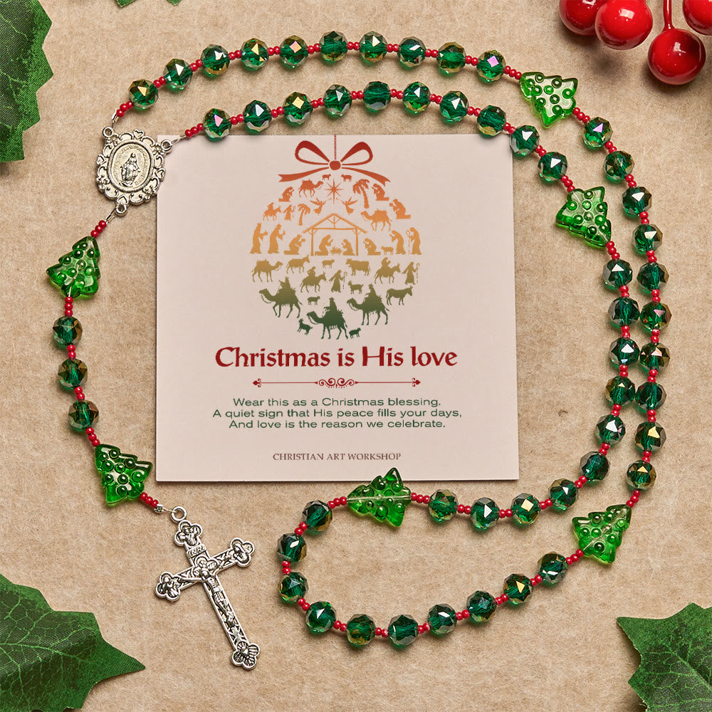 Christmas Gift: Joyful Green Tree of Hope Christmas Rosary: Celebrate Christ's Birth