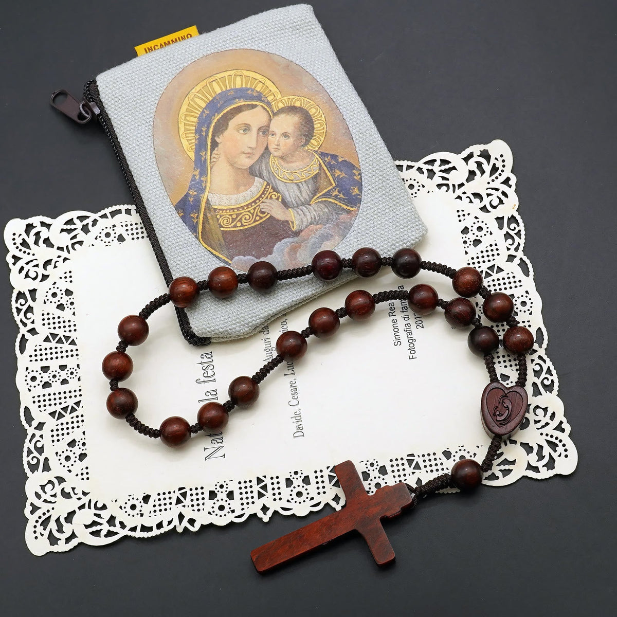 Red Sandalwood Pocket Rosary: Devotion & Earthy Solidity