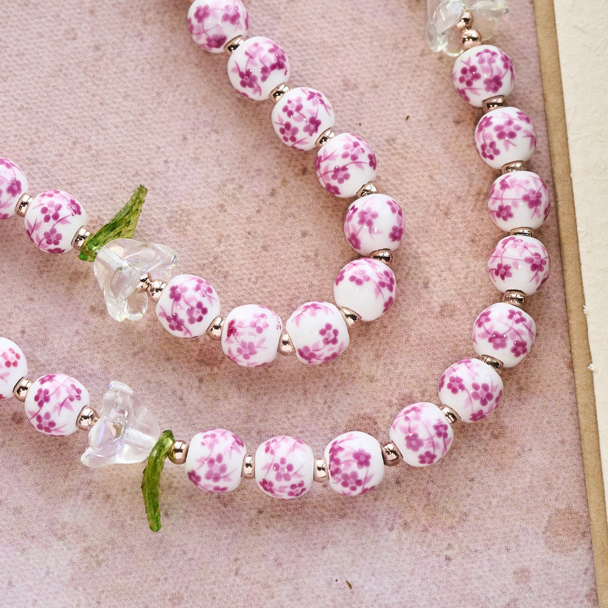 Porcelain Rosary with Lily Details: Devotion in Bloom & Spiritual Nourishment