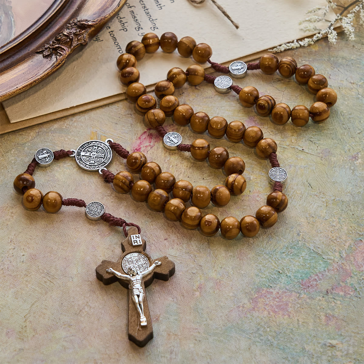 Beaded Rosary with St. Benedict Medal: Tender Faith for Prayer Moments
