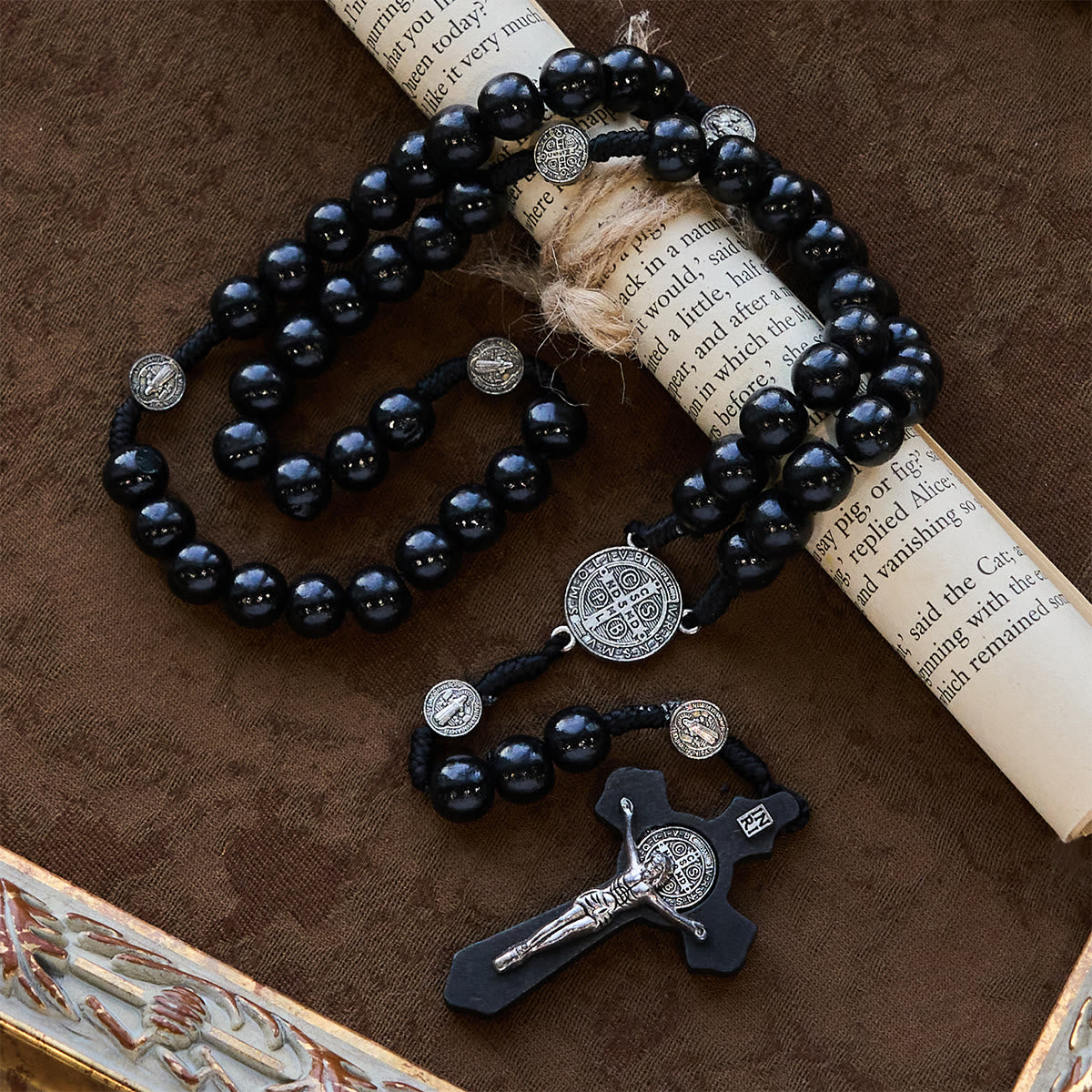Beaded Rosary with St. Benedict Medal: Tender Faith for Prayer Moments