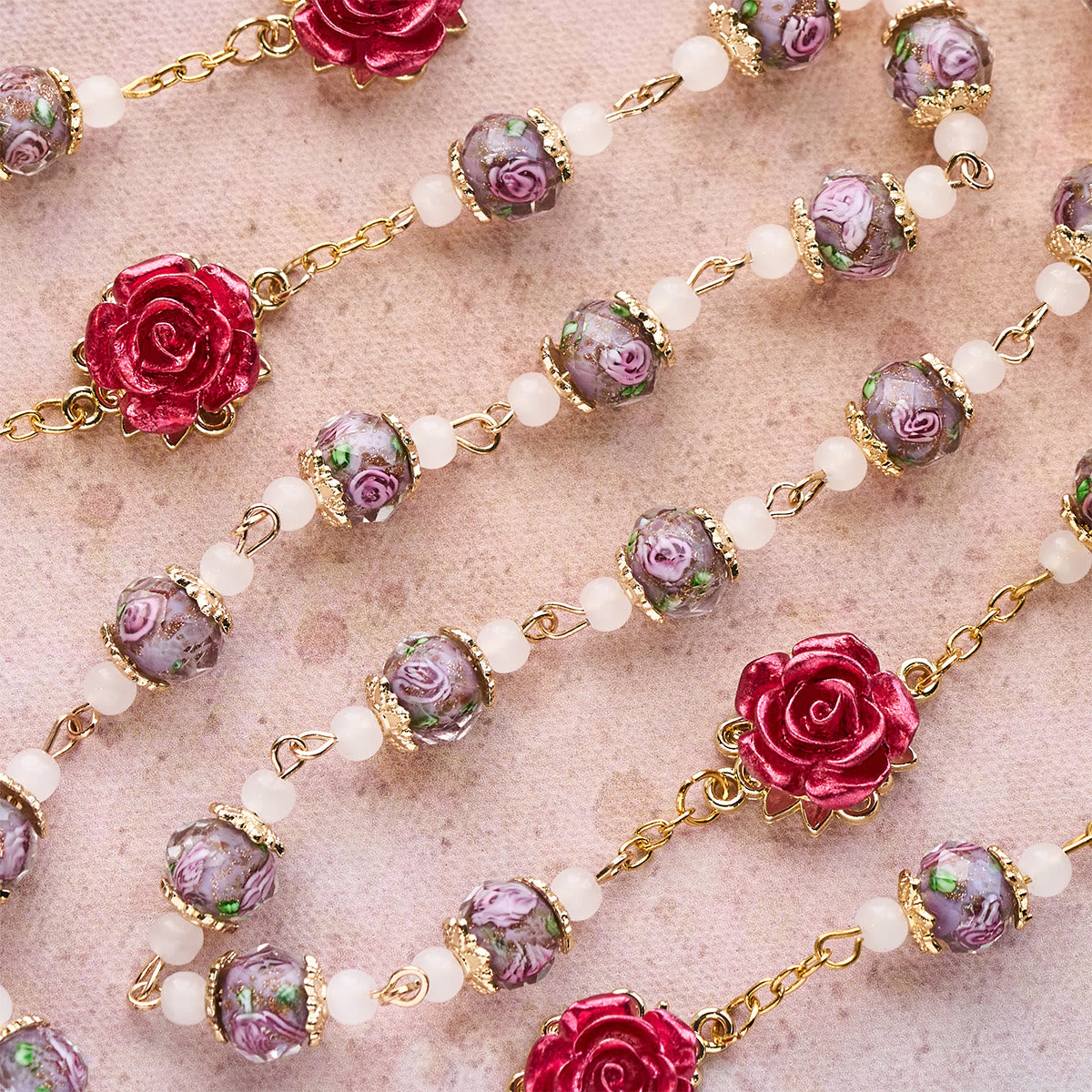 Rose Accent Devotion Rosary with Sacred Heart: Gentle Faith for Daily Prayer