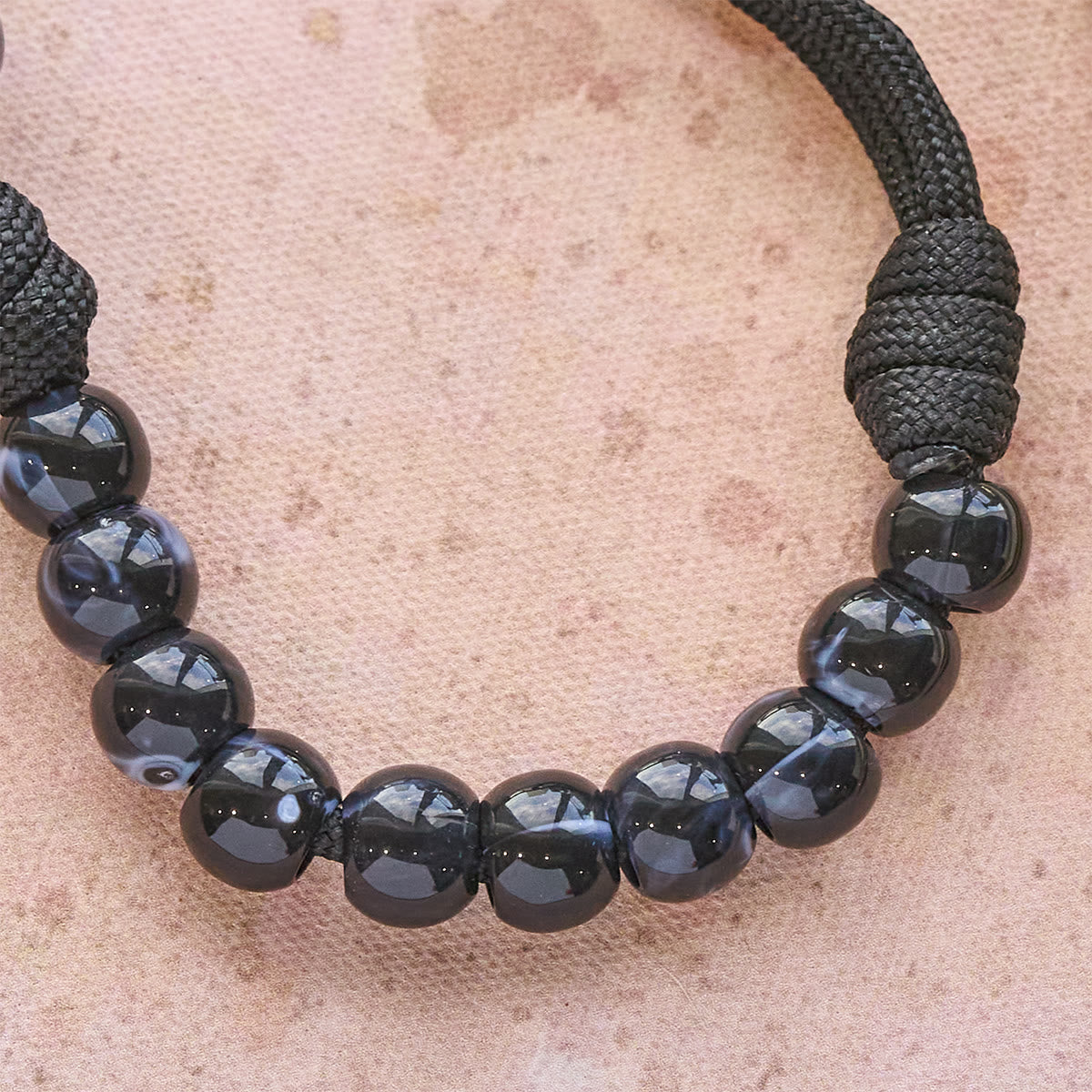 Classic Black Portable Faith Rosary with Bronze Our Lady with Crucifix