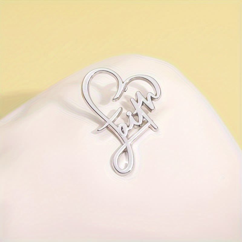Cross & Phrase Lapel Brooch: Divine Faith Token for Clothing