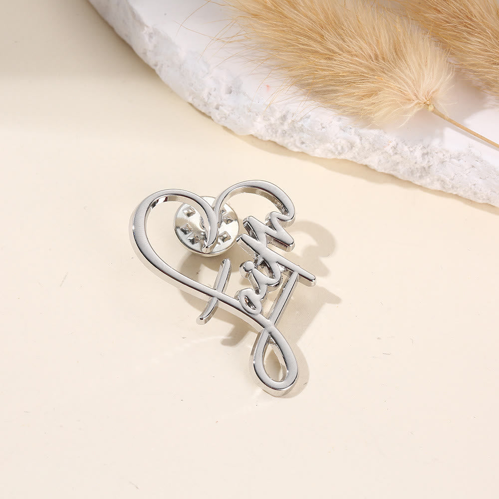 Cross & Phrase Lapel Brooch: Divine Faith Token for Clothing
