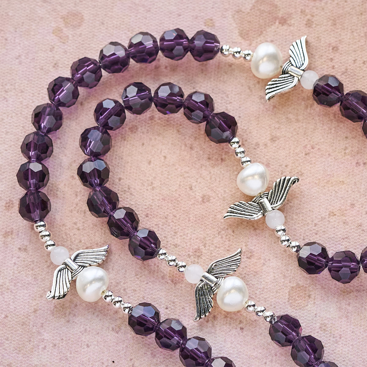 Angel-Wreathed Purple Rosary: Let Angels Weave Grace Into Your Prayers