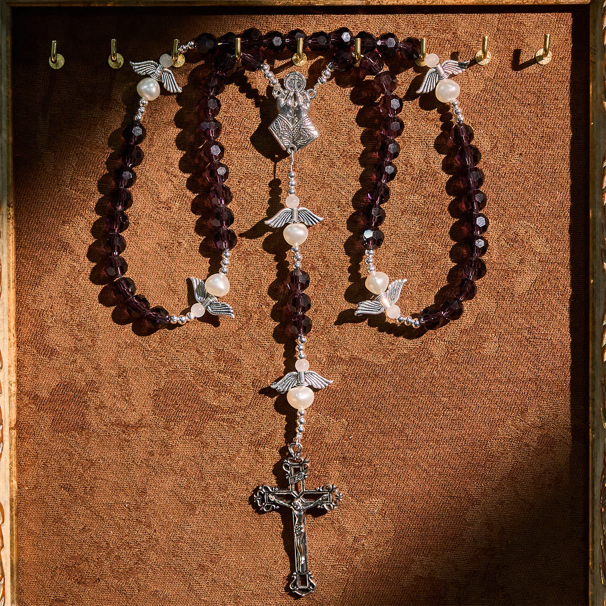 Angel-Wreathed Purple Rosary: Let Angels Weave Grace Into Your Prayers