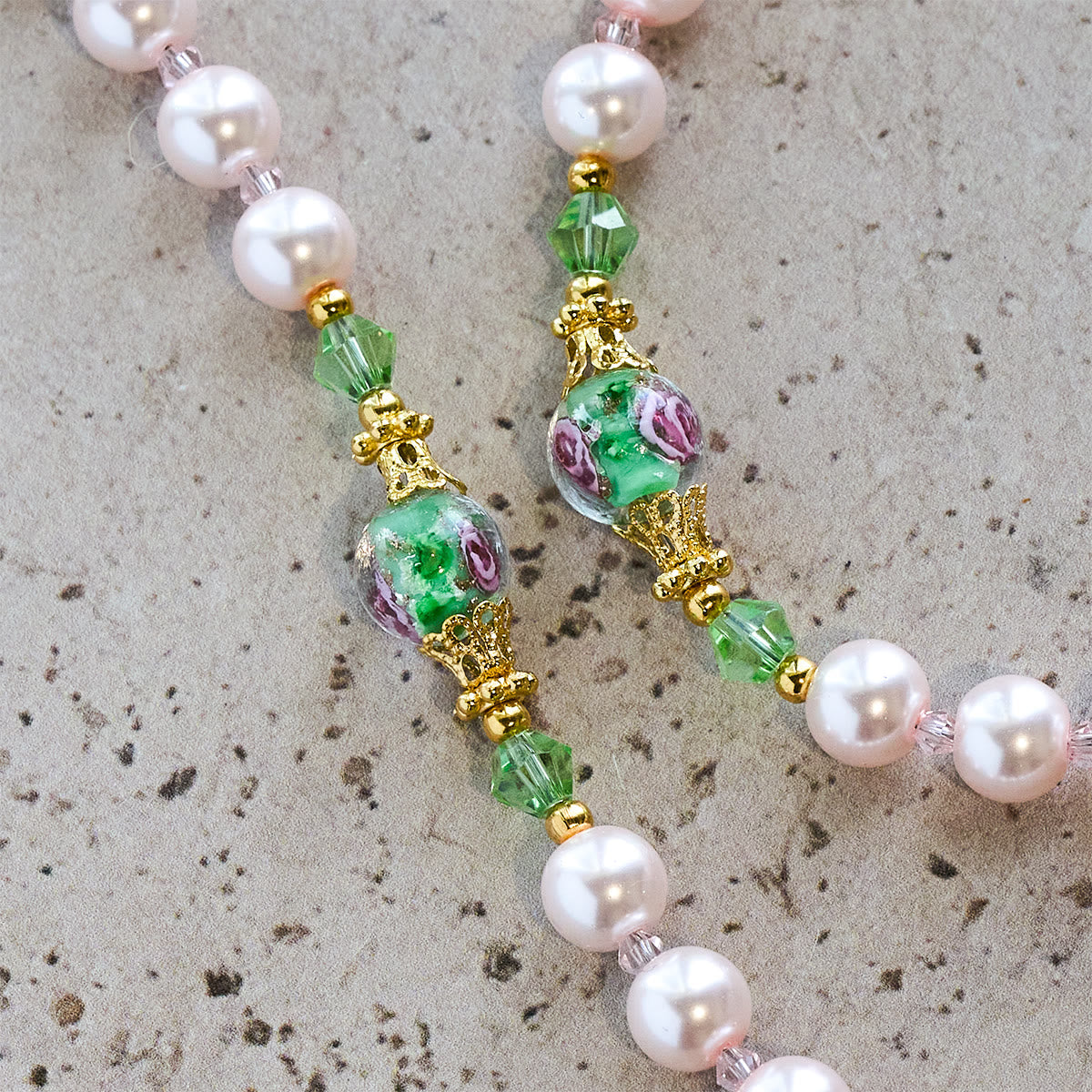 Heavenly Pink Beads St. Jude Devotion Rosary with Floral Beads of Sacred Grace
