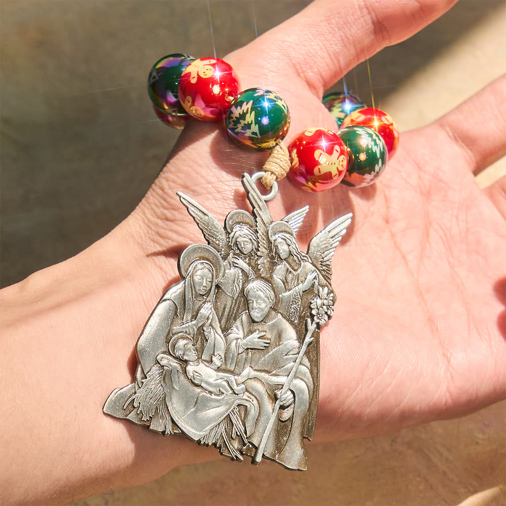 3-Style Christmas Holy Nativity Pocket Rosary: Christmas Shimmer Beads & Unique Birth Scene Pendants