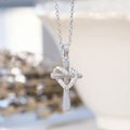 Silver Cross with Silver Heart