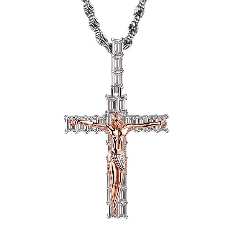 Copper & Zircon Crucifix Necklace: His Sacrifice Close to Your Heart