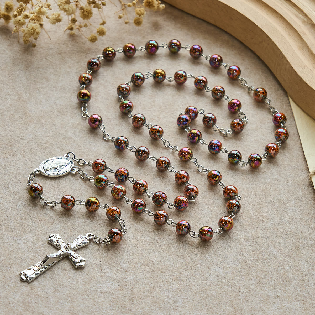 Iridescent Acrylic Faith Rosary: Luminous Comfort with Sacred Symbolism
