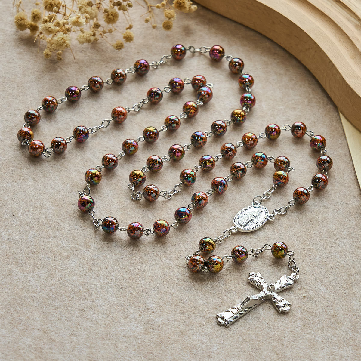 Iridescent Acrylic Faith Rosary: Luminous Comfort with Sacred Symbolism
