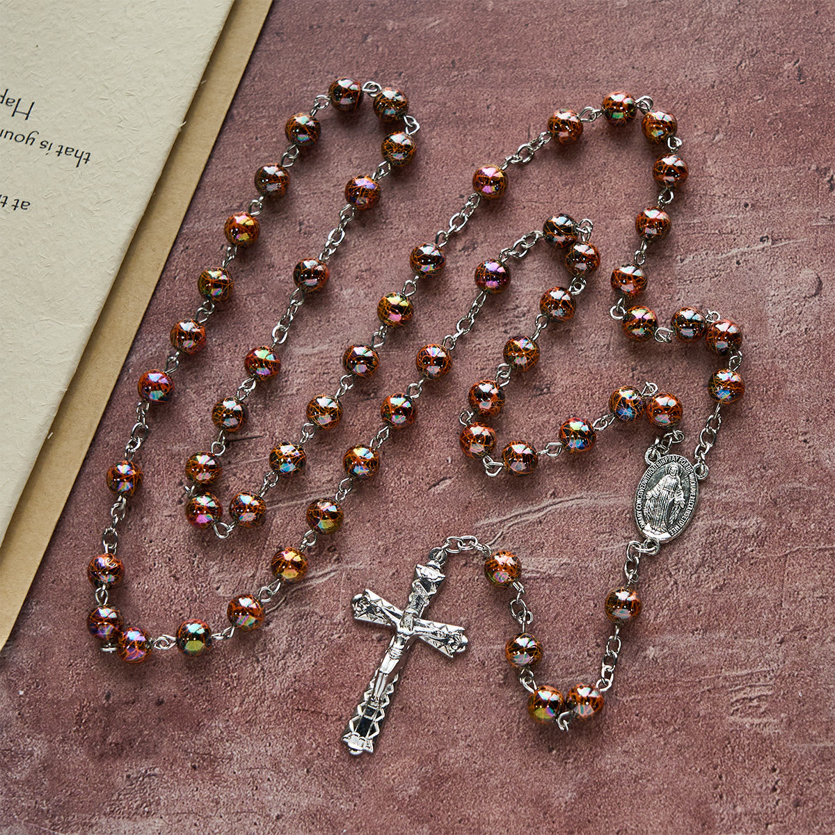 Iridescent Acrylic Faith Rosary: Luminous Comfort with Sacred Symbolism