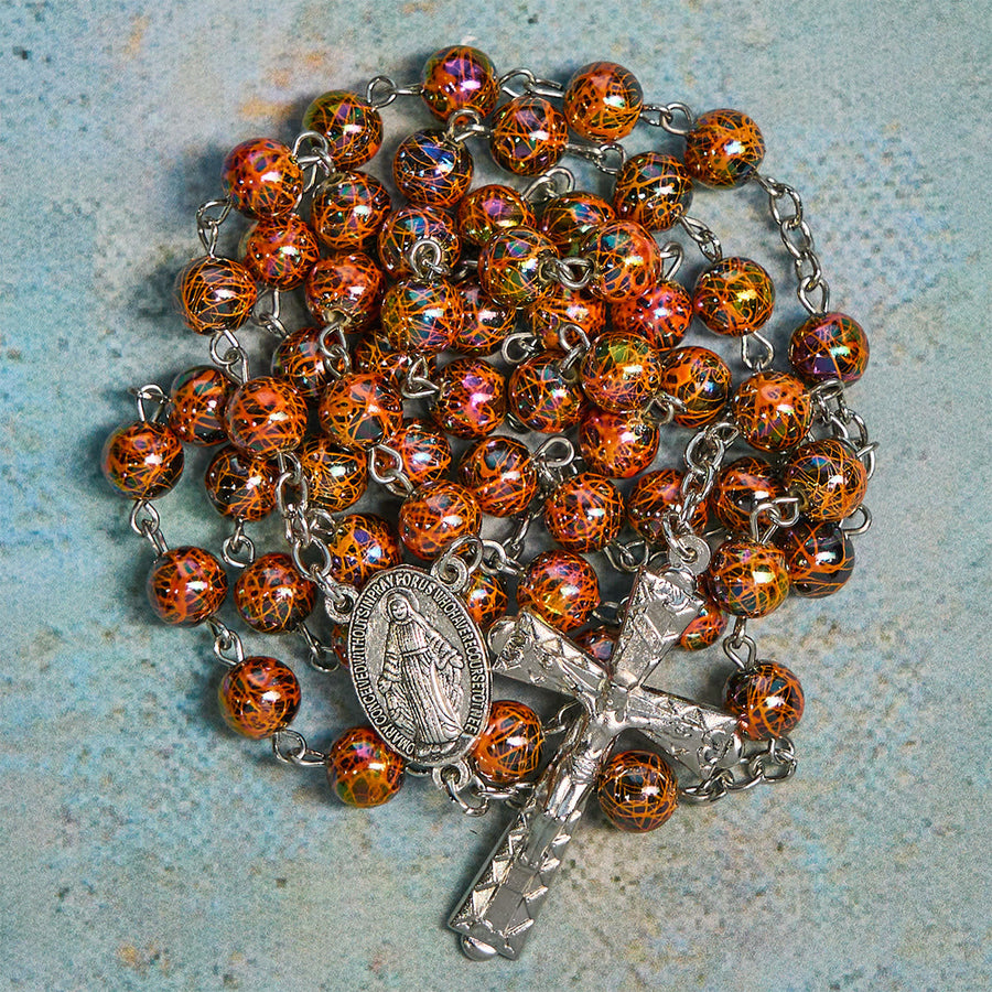 Iridescent Acrylic Faith Rosary: Luminous Comfort with Sacred Symbolism