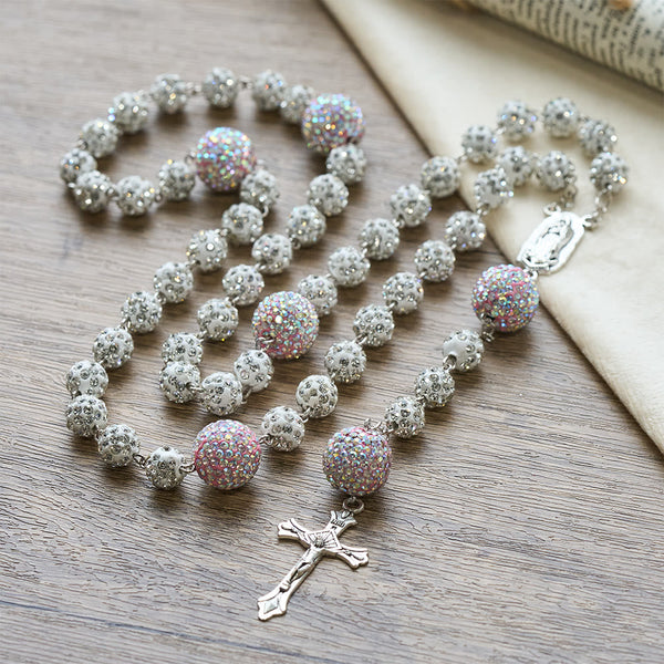 Sparkling Bead Rosary with Our Lady & Crucifix: Quiet Reminder of Grace & Devotion