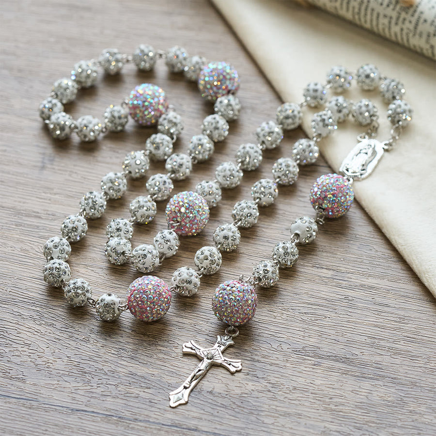 Sparkling Bead Rosary with Our Lady & Crucifix: Quiet Reminder of Grace & Devotion