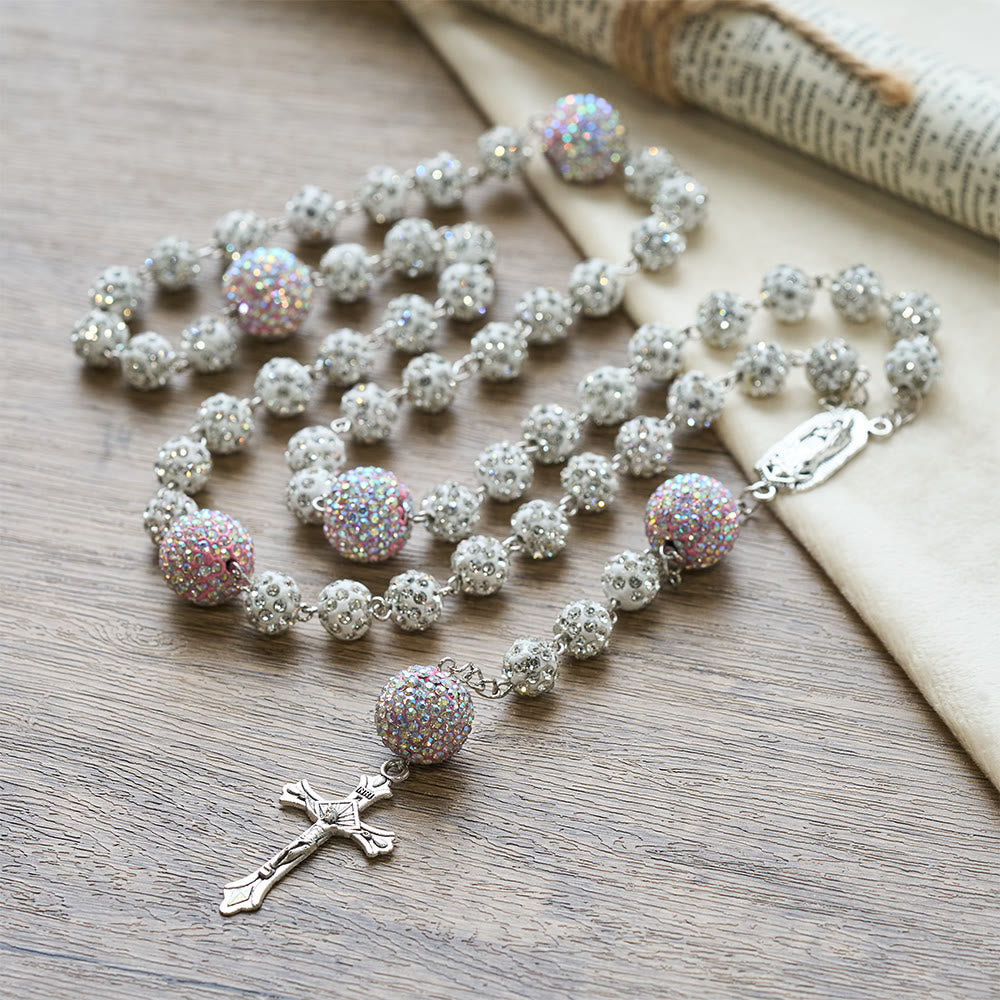 Sparkling Bead Rosary with Our Lady & Crucifix: Quiet Reminder of Grace & Devotion