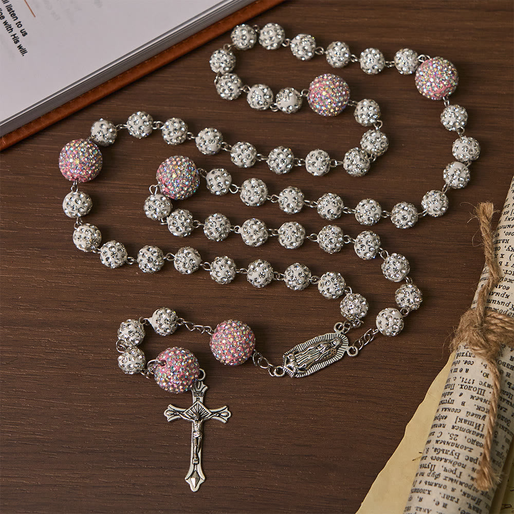Sparkling Bead Rosary with Our Lady & Crucifix: Quiet Reminder of Grace & Devotion