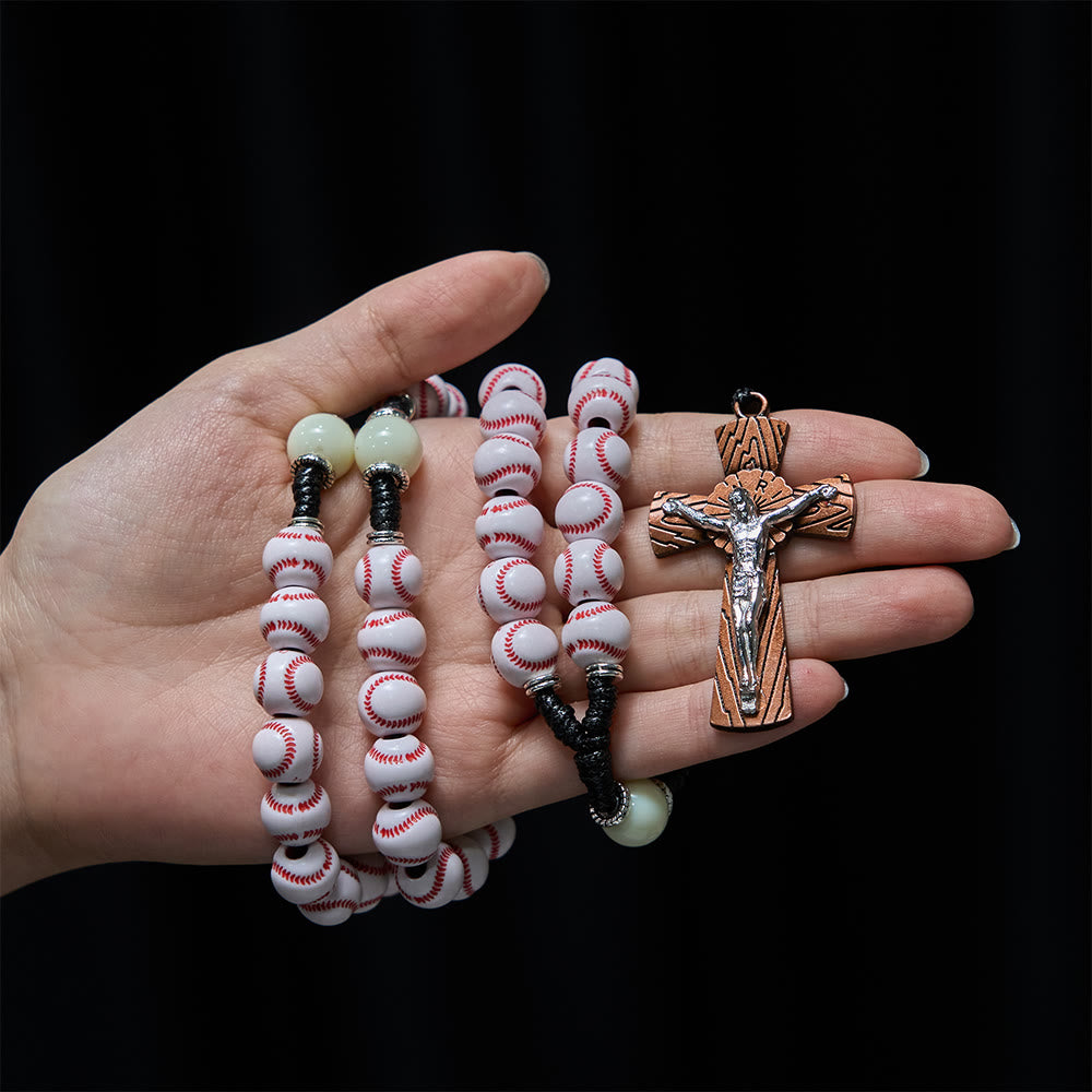 Baseball-Themed Rosary with Crucifix: Faith & Passion for Sports Lovers