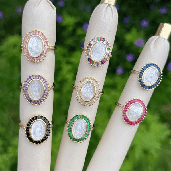 Multi-Tone Zircon Our Lady Ring: Soothing Grace for Busy Days