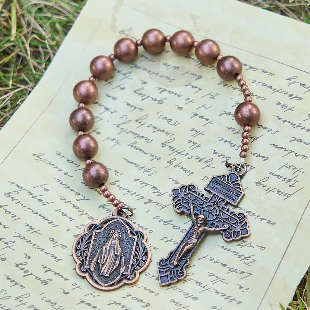 The Four Protect Battle Beads Pocket Rosary Series in 4 Warrior Finishes
