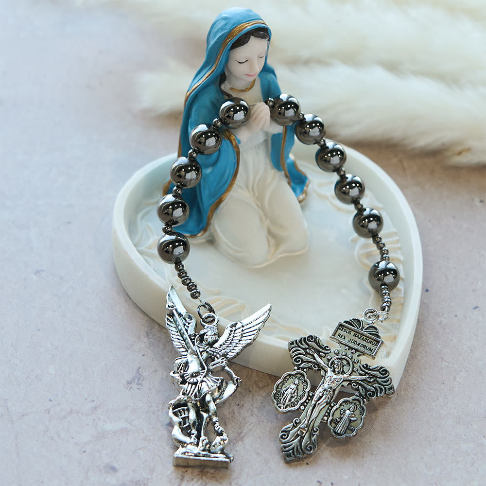 The Four Protect Battle Beads Pocket Rosary Series in 4 Warrior Finishes