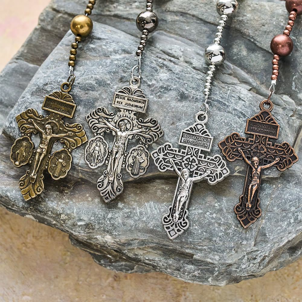 The Four Protect Battle Beads Pocket Rosary Series in 4 Warrior Finishes