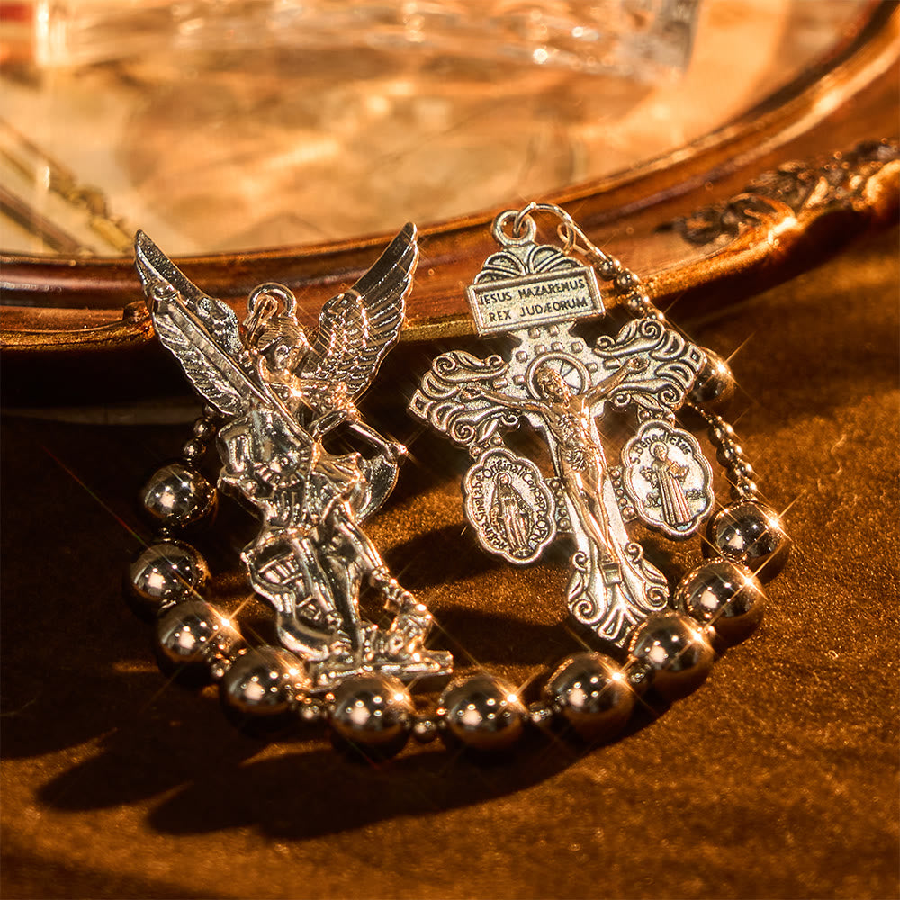The Four Protect Battle Beads Pocket Rosary Series in 4 Warrior Finishes