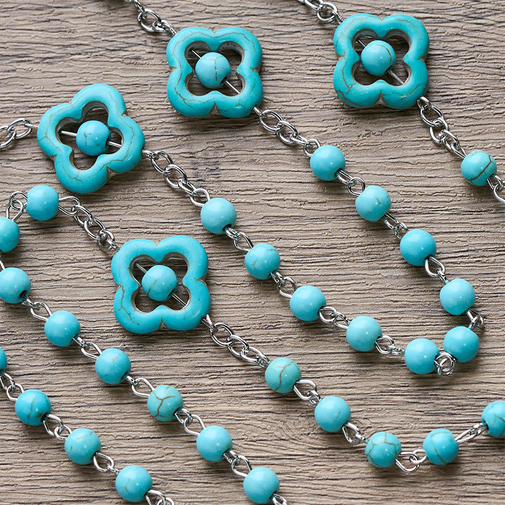 Turquoise Cross Blessing Rosary