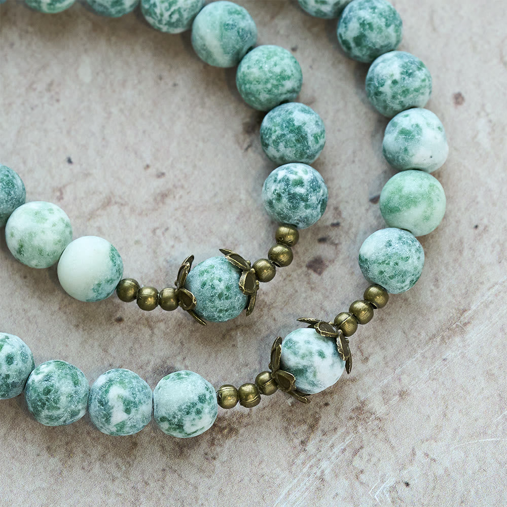 Natural Matte Sandstone Faith Rosary with Bronze Crucifix & Our Lady