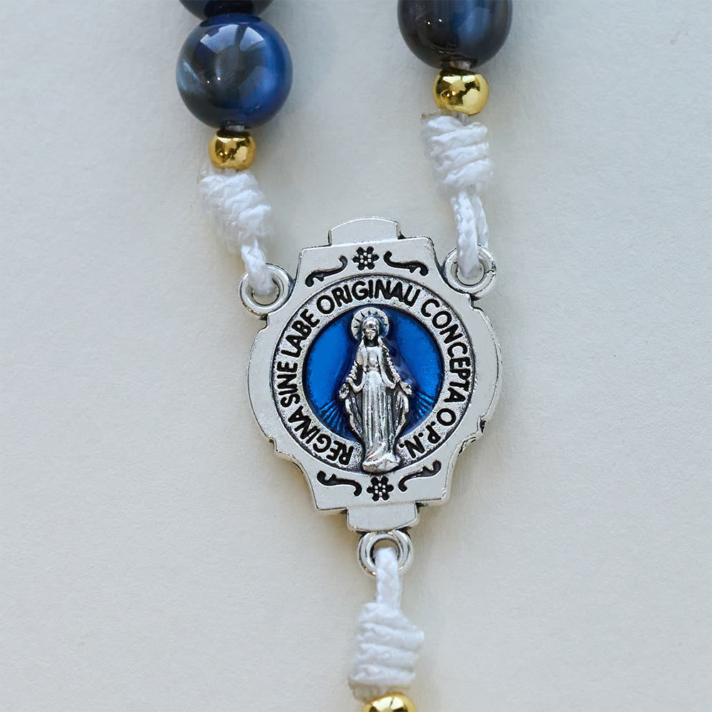 Starry Deep Blue Rosary with Star Spacers & Our Lady Devotion