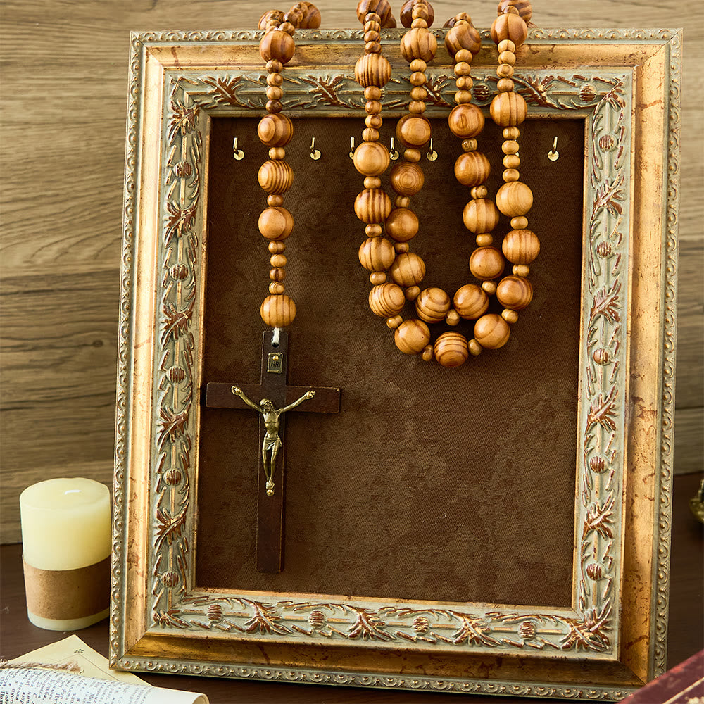 Handmade Olive Wood Crucifix Prayer Rosary