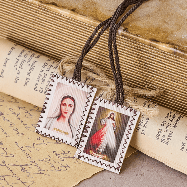 Double Sided Sacred Heart and Virgin Mary Scapular: A Dual Devotion to Jesus and Mary