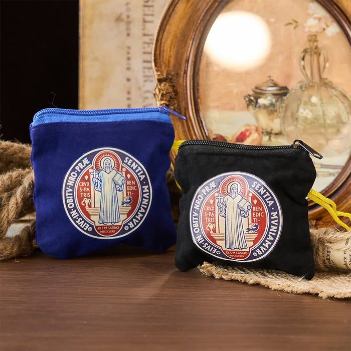 Modern Style St. Benedict Practical Velvet Religion Jewelry Storage Bag