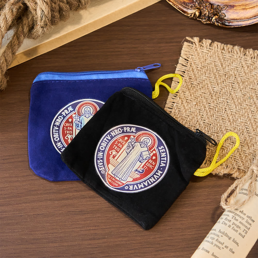 Modern Style St. Benedict Practical Velvet Religion Jewelry Storage Bag