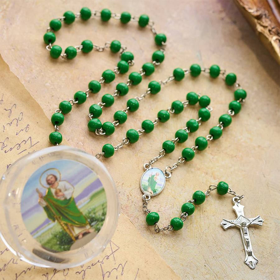Saint Jude Scented Wood Rosary: Embody Faith and Fragrant Devotion