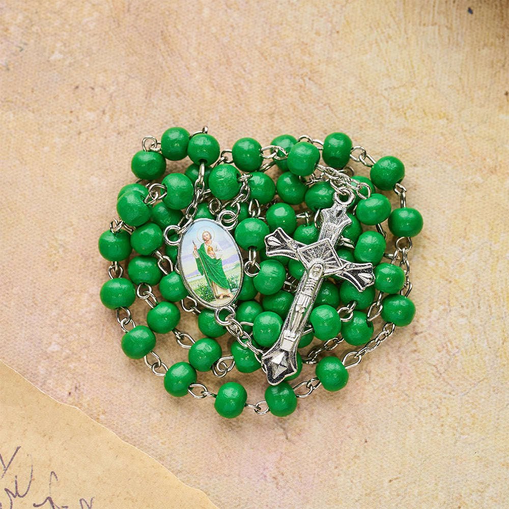 Saint Jude Scented Wood Rosary: Embody Faith and Fragrant Devotion