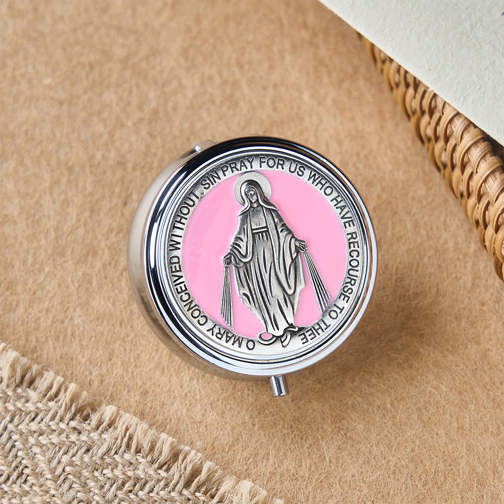 Devotional Rosary with Storage Box: Our Lady Medal and Crucifix for Prayerful Reflection