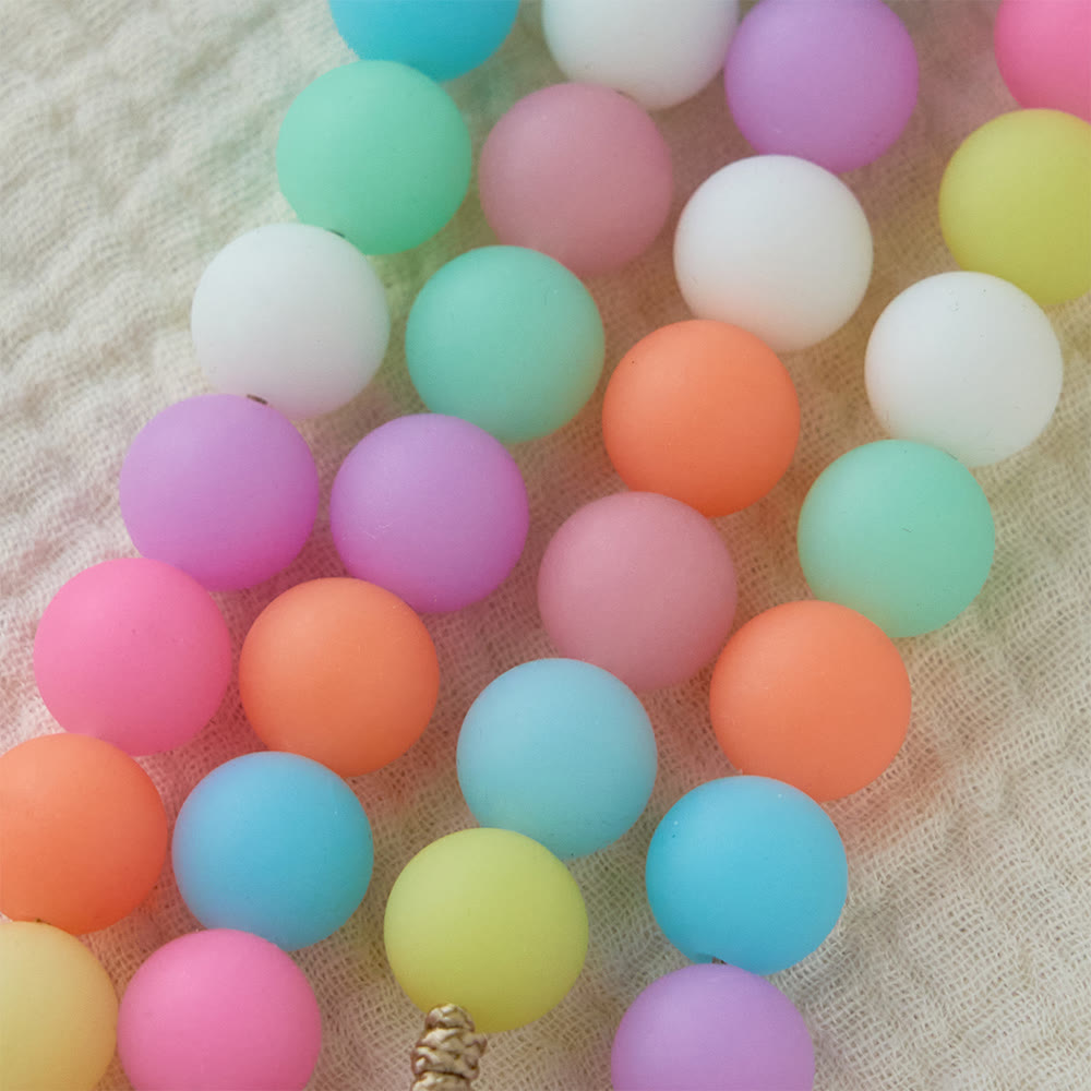 Pastel Silicone Bead with Cartoon Jesus Icon Accents Rosary: A Symbol of Childlike Faith & Divine Joy