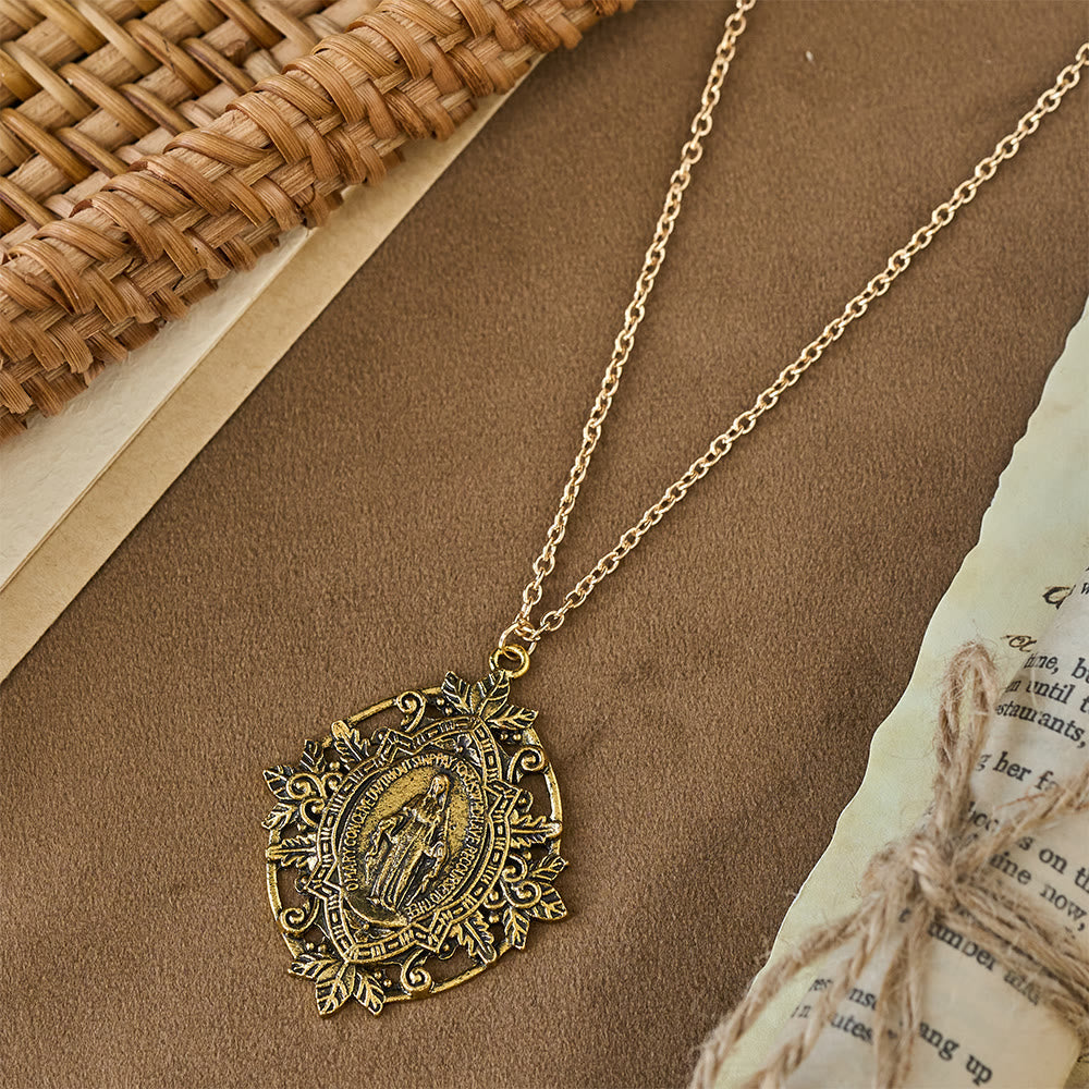 Filigree Our Lady Medallion Necklace: A Symbol of Maternal Grace and Protection