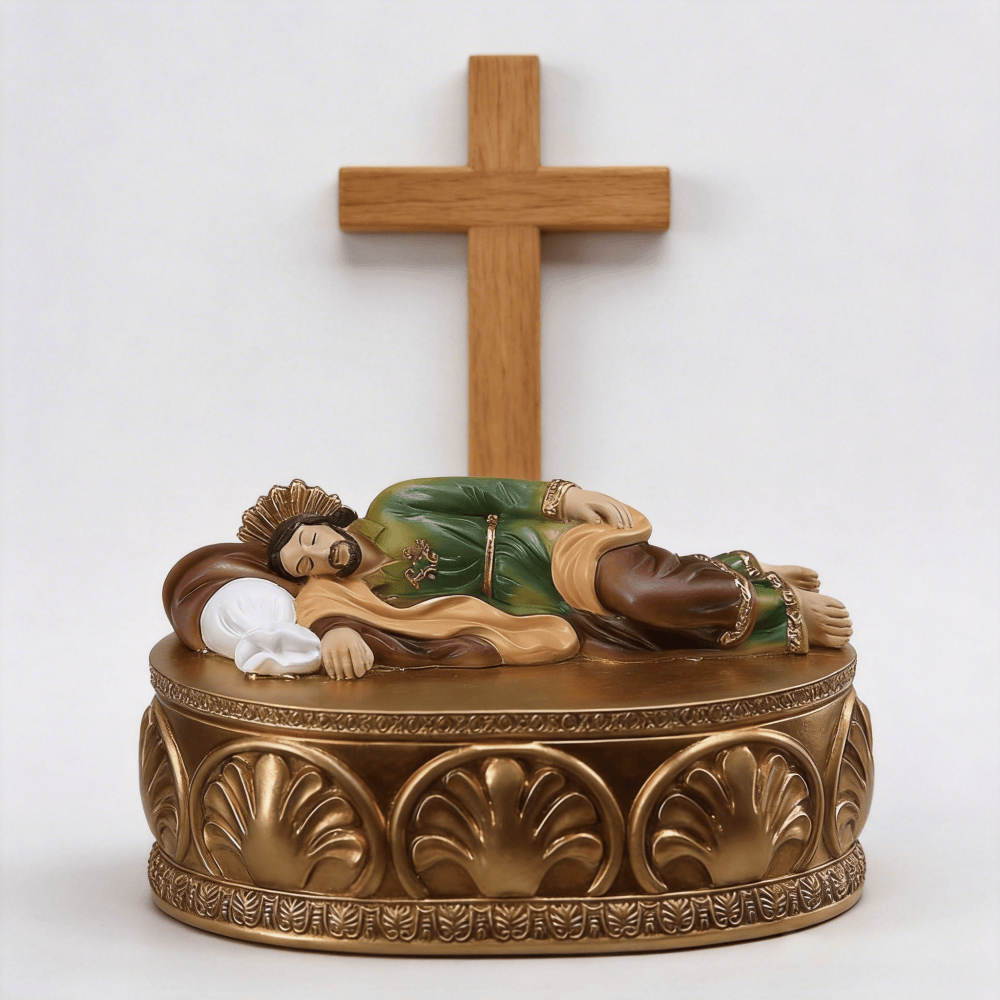 Ornate Reclining Jesus Resin Rosary Holder: Merging Artistry with Spiritual Comfort