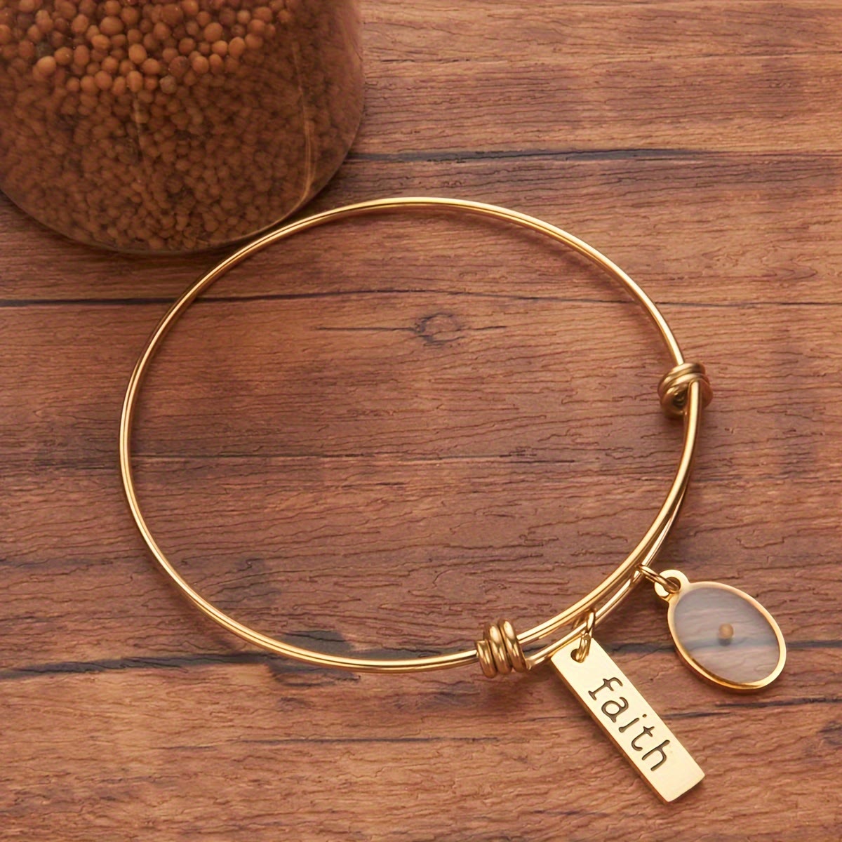 Mustard Seed Faith Charm Bangle: Carry Faith Close to Heart