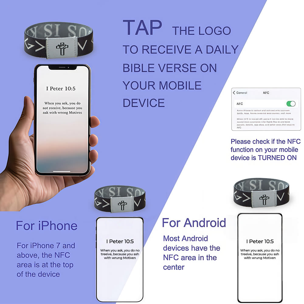2-Style NFC Faith Wristband: A Symbol of Divine Guidance in Every Touch