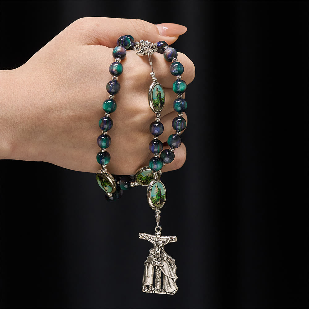 Divine Mercy Beaded Rosary with Crucifix Pendant: A Vessel of Merciful Grace in Every Prayer