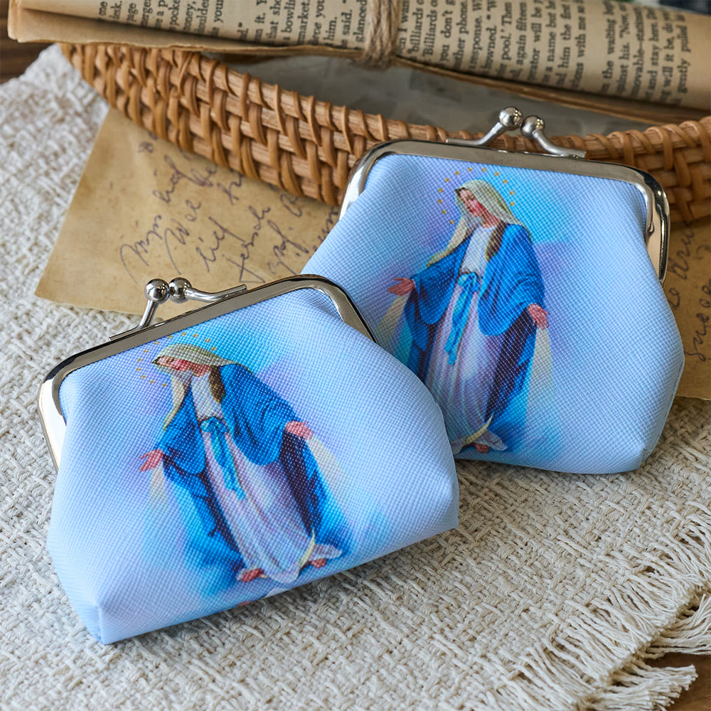 Our Lady of Grace Kiss-Lock Rosary Pouch: A Sacred Vessel for Faithful Treasures