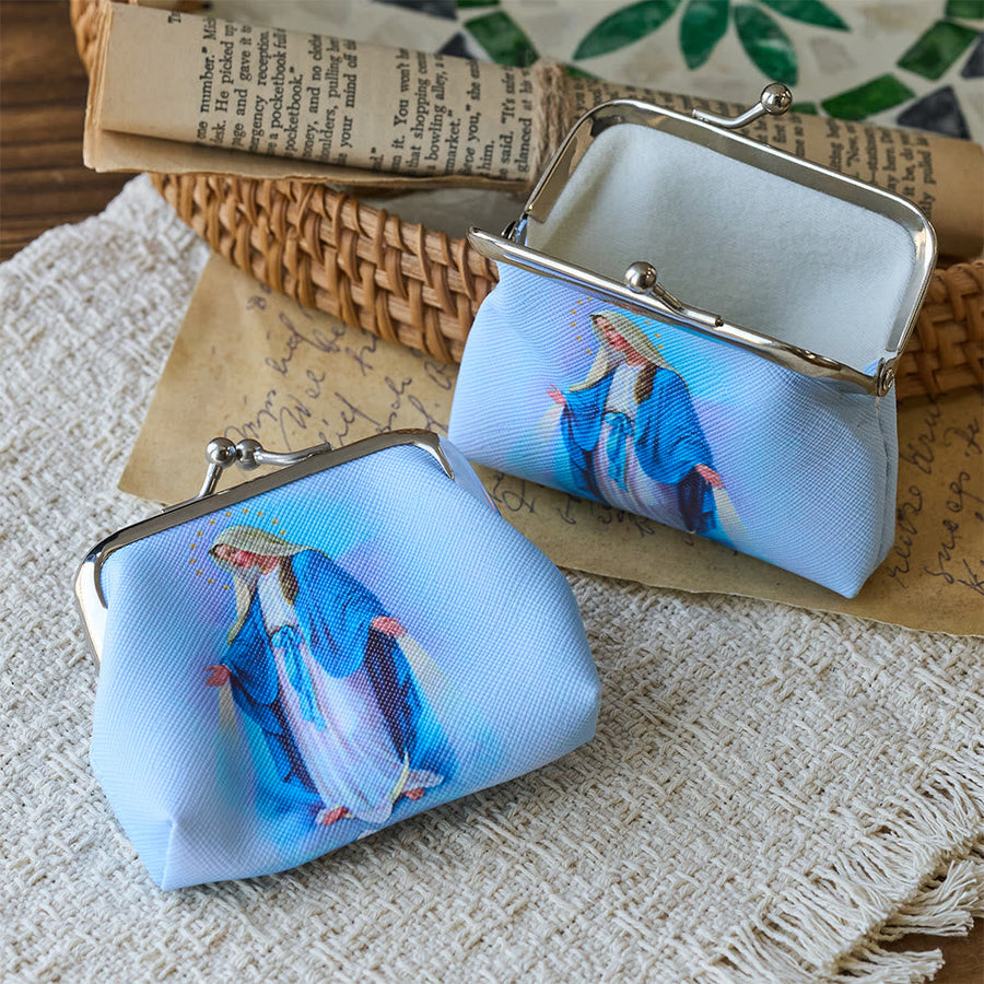 Our Lady of Grace Kiss-Lock Rosary Pouch: A Sacred Vessel for Faithful Treasures