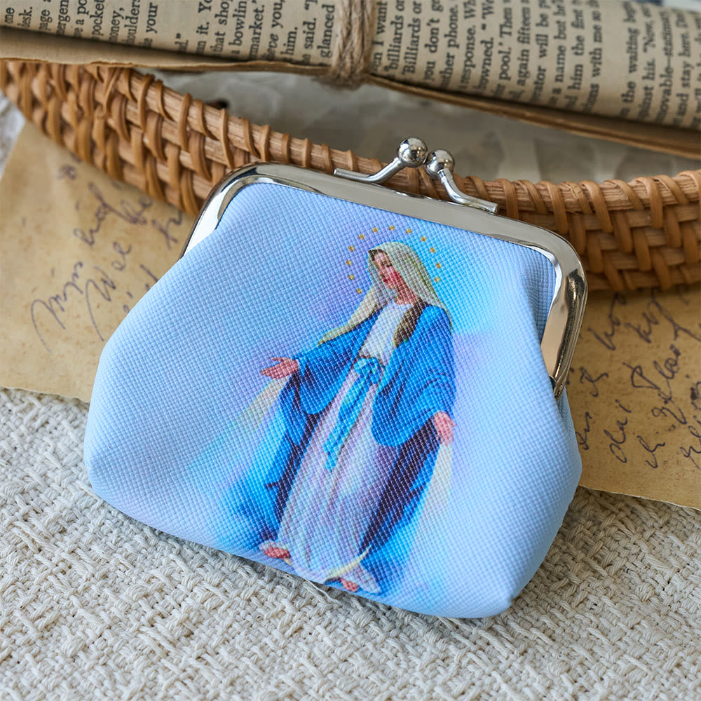 Our Lady of Grace Kiss-Lock Rosary Pouch: A Sacred Vessel for Faithful Treasures